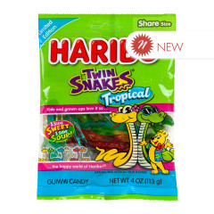 HARIBO TROPICAL TWIN SNAKES 4 OZ PEG BAG