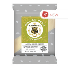 SARTORI ITALIAN HERB CHEDDAR CUTS 5 OZ BAG