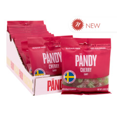 PANDY CHERRY SUGAR FREE SWEDISH CANDY 1.8 OZ PEG BAG