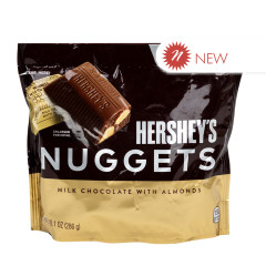 HERSHEY’S MILK CHOCOLATE WITH ALMONDS NUGGETS 10.1 OZ POUCH