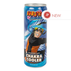 NARUTO SHIPPUDEN BLUE RASPBERRY CHAKRA COOLER DRINK 12 OZ CAN