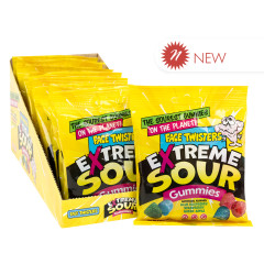 FACE TWISTERS EXTREME SOUR GUMMIES 3.5 OZ PEG BAG