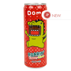 DOMO ROARIN’ CHERRY LIME FIZZY POP 12 OZ CAN