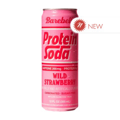 BAREBELLS - WILD STRAWBERRY PROTEIN SODA - 12OZ