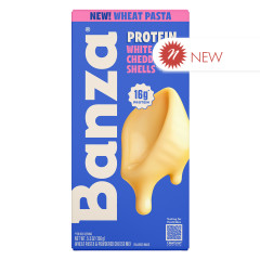 BANZA - PROTEIN WHEAT MAC SHEL& WITH CHEDDAR - 5.5OZ - PK12