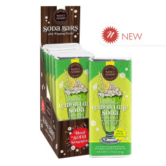 NANCY ADAMS MILK CHOCOLATE LEMON LIME SODA BAR WITH POPPING CANDY 1.75 OZ