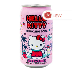 HELLO KITTY STRAWBERRY SPARKLING SODA  11.83 OZ CAN