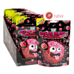 1UP SOUR RUSH STRAWBERRY JUICY GUMMY 4 OZ PEG BAG