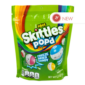 Skittles Pop'd Sour Freeze Dried Candy Pouch | Nassau Candy