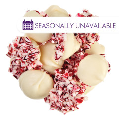 NASSAU CANDY WHITE CHOCOLATEY CANDY NONPAREILS WITH CRUSHED PEPPERMINT