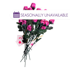 MADELAINE MILK CHOCOLATE PINK FOILED ROSES 0.5 OZ 9.5"