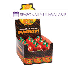 MADELAINE MILK CHOCOLATE FOILED SEMI SOLID PUMPKIN 2 OZ