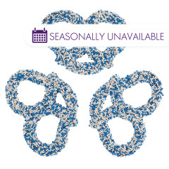 NASSAU CANDY HANUKKAH NONPAREIL DARK CHOCOLATEY COATED PRETZELS