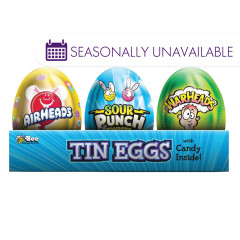 AIRHEADS, SOUR PUNCH AND WARHEADS ASSORTED TIN EASTER EGGS 0.38 OZ