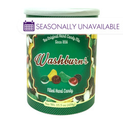 WASHBURN'S FILLED HARD CANDY 15.5 OZ CANISTER