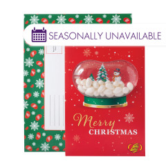 JELLY BELLY CHRISTMAS SNOW GLOBE 1 OZ GREETING CARD BOX