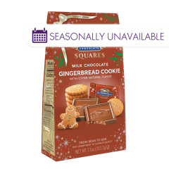 GHIRARDELLI MILK CHOCOLATE GINGERBREAD COOKIE SQUARES 7.1 OZ BAG