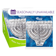 CLEVER CANDY FOILED MENORAH MILK CHOCOLATE 3 OZ