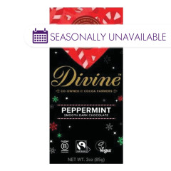 DIVINE DARK CHOCOLATE WITH PEPPERMINT 3 OZ BAR