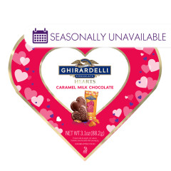 GHIRARDELLI CARAMEL MILK CHOCOLATE HEARTS GIFT BOX 3.1 OZ