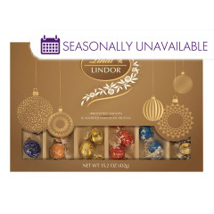 LINDT LINDOR HOLIDAY DELUXE ASSORTED 15.2 OZ BOX