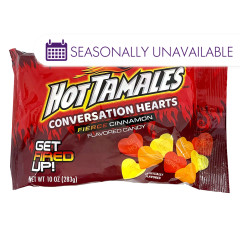HOT TAMALES CONVERSATION HEARTS 10 OZ BAG