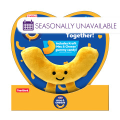KRAFT MAC & CHEESE GUMMY CANDY & PLUSH TOY HEART 3.1 OZ BOX