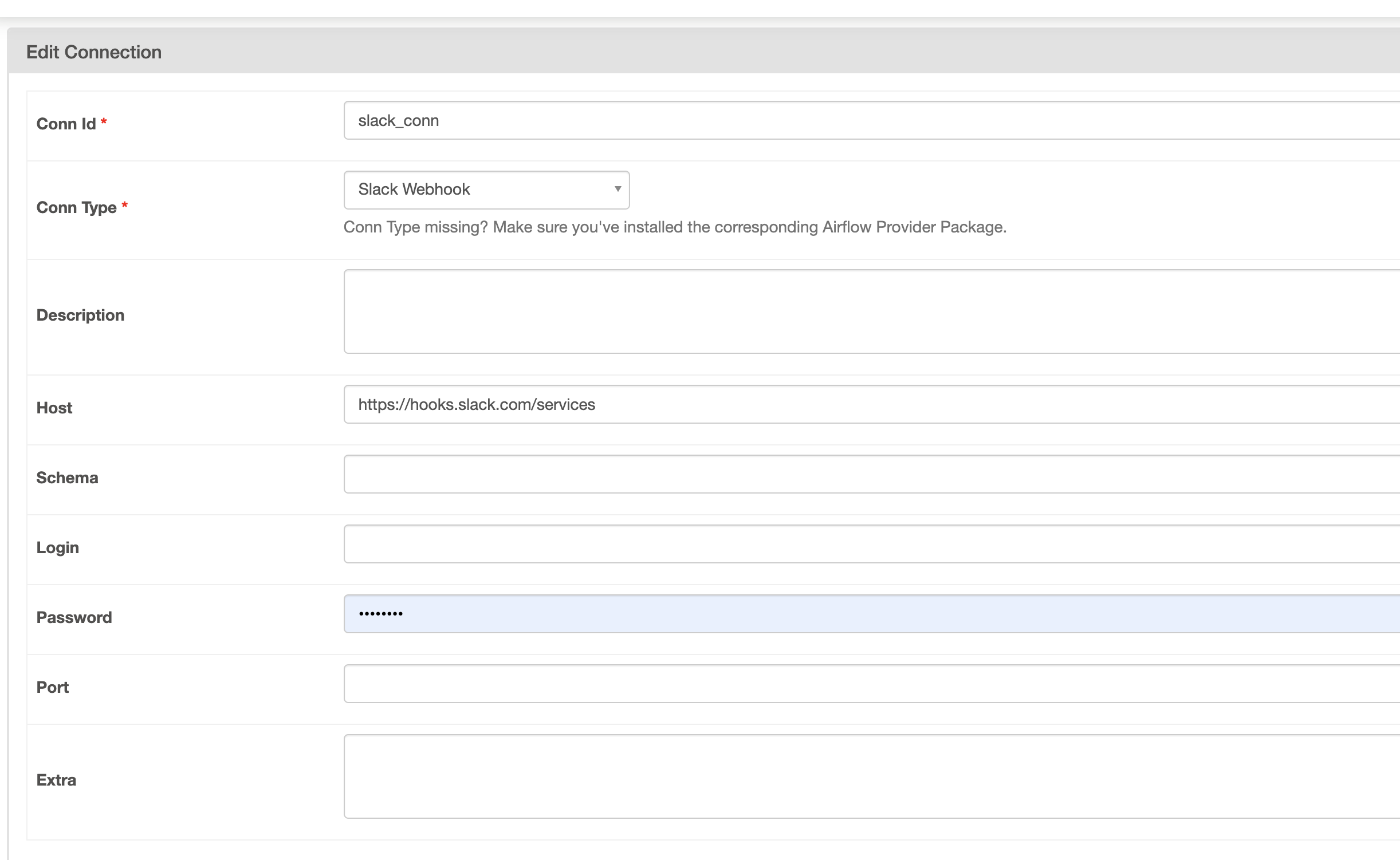 Slack Connections Airflow connections!