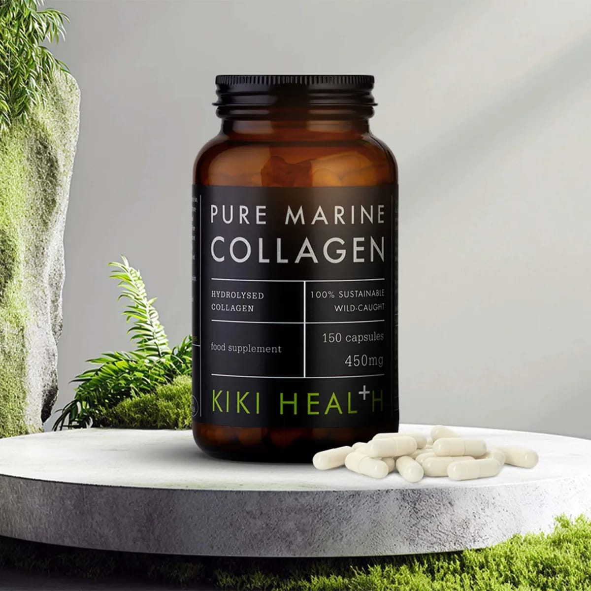 Kiki_Health_Pure_Marine_Collagen,_Mořský_kolagen,_450_mg,_150_kapslí