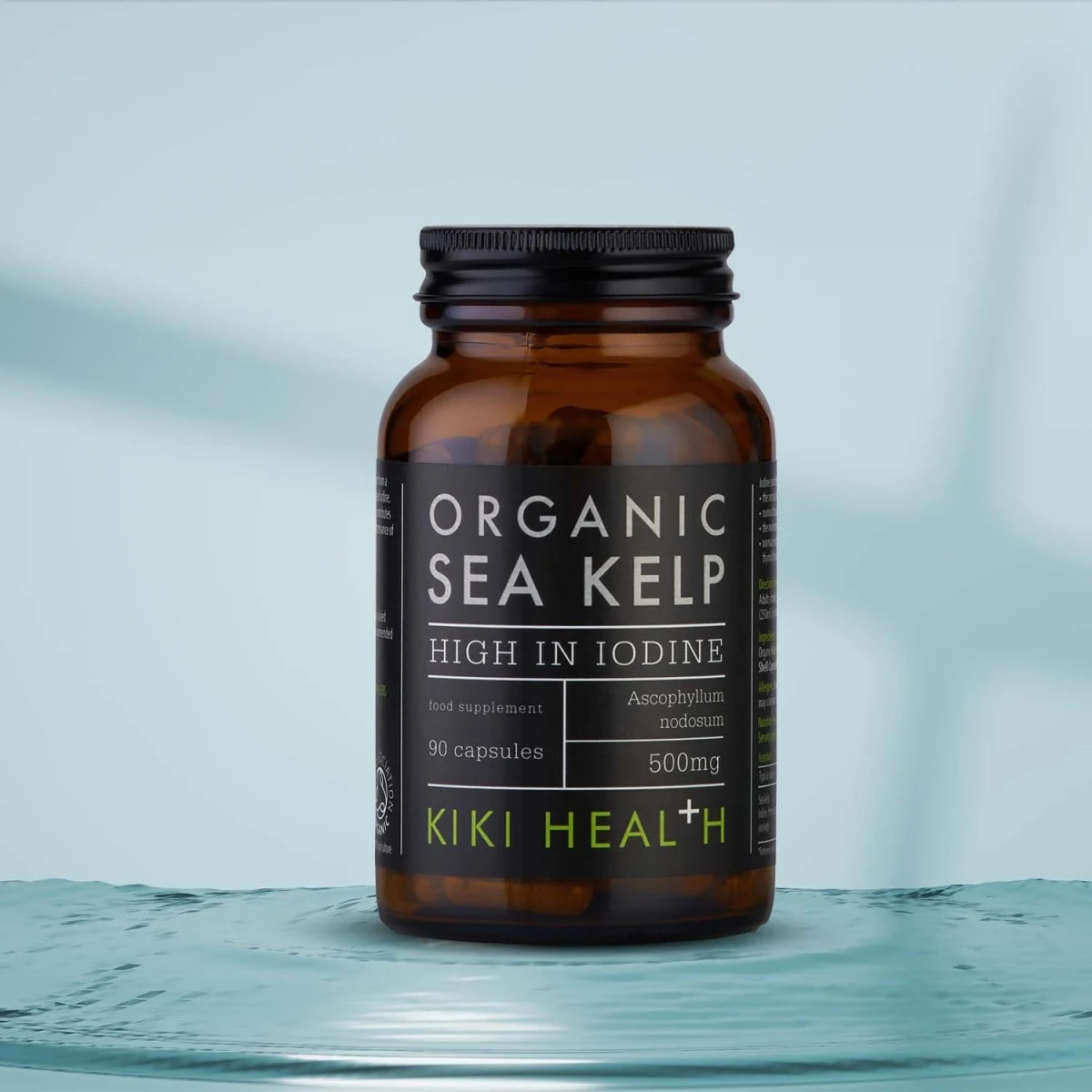 Kiki_Health_Sea_Kelp_BIO,_Přírodní_zdroj_jódu,_500_mg_(432_mcg),_90_rostlinných_kapslí