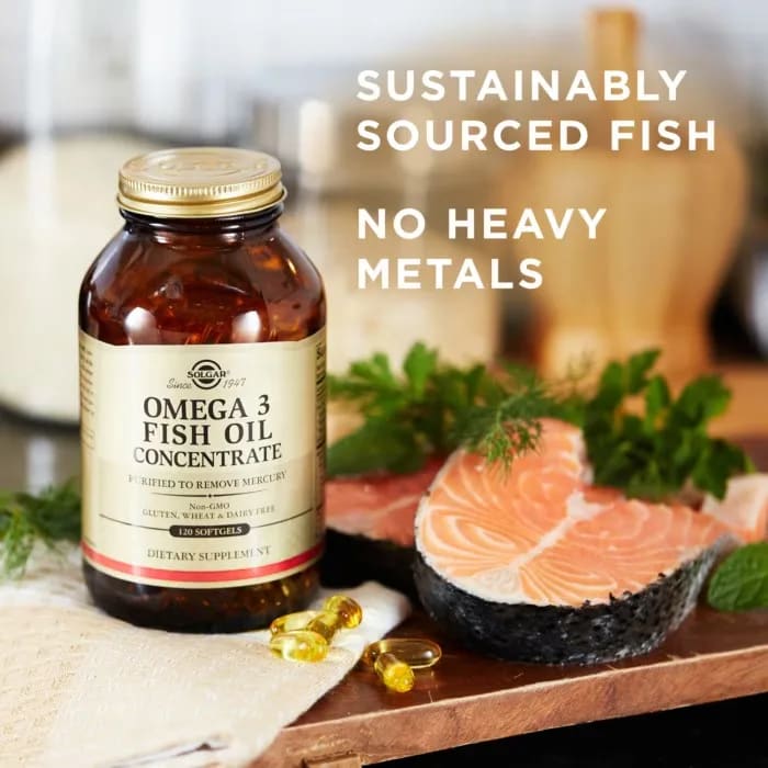 Solgar_Omega-3,_Fish_oil_Concentrate,_1000_mg,_120_softgel_kapslí