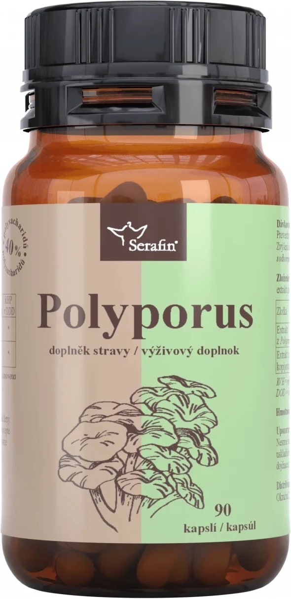 Serafin_Polyporus_s_Jitrocelem,_40%_polysacharidů,_90_kapslí