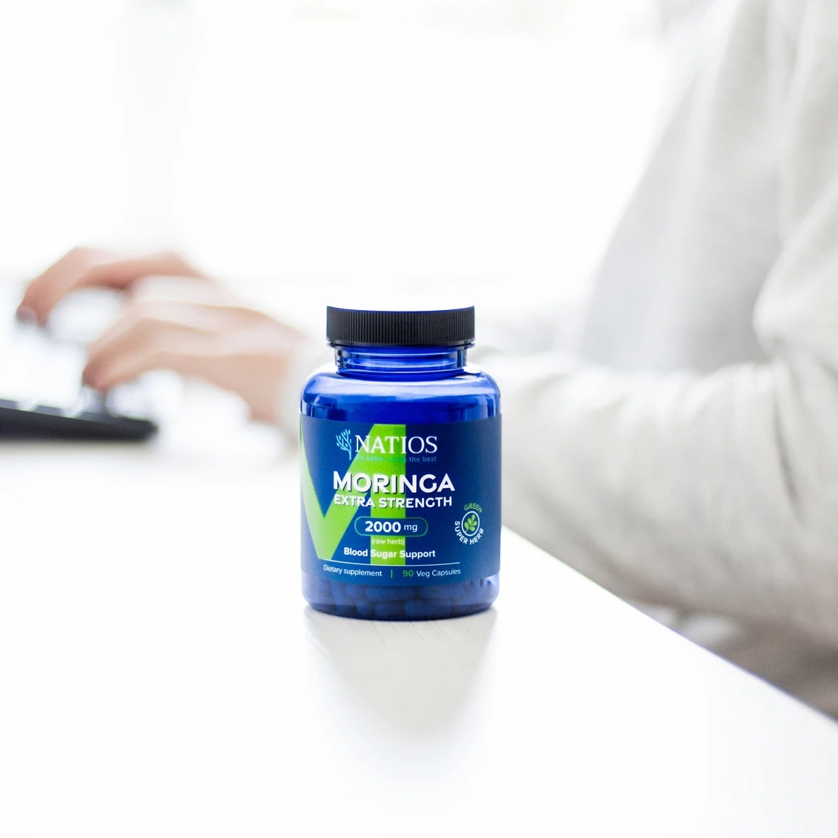 NATIOS_Moringa_Extract,_2000_mg,_Extra_Strength,_90_veganských_kapslí