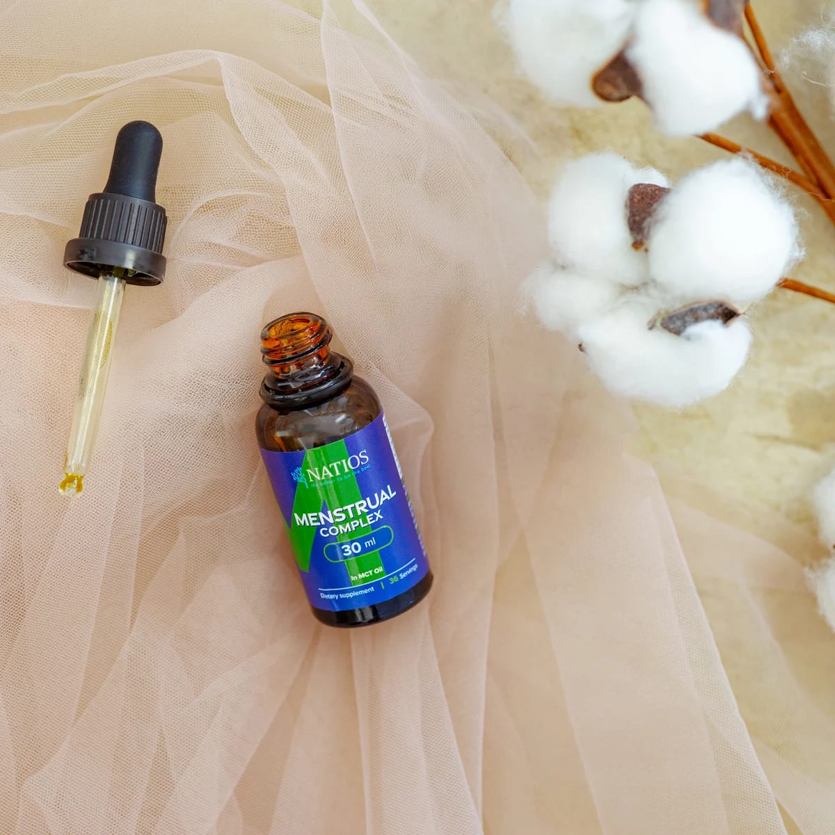 NATIOS_Menstrual_Complex,_Bylinné_kapky_v_MCT_oleji,_30_ml