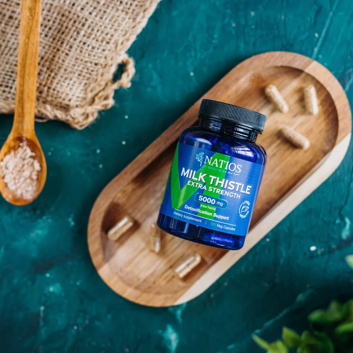 NATIOS_Milk_Thistle_Extract,_Ostropestřec,_5000_mg,_Extra_Strength,_90_veganských_kapslí