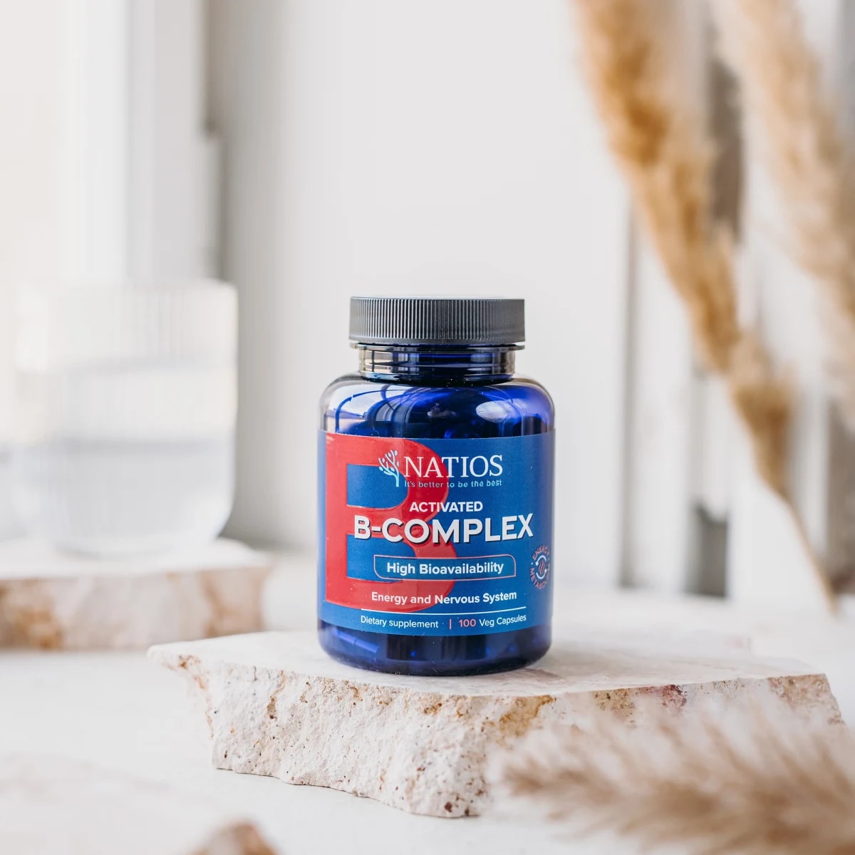 NATIOS_Activated_B-Complex,_Aktivní_formy_vitamínů_B,_100_veganských_kapslí