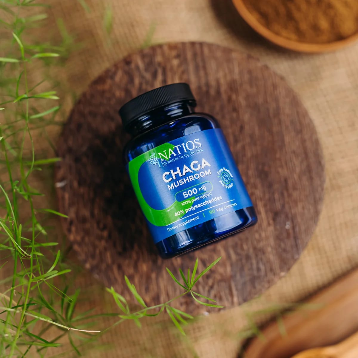 NATIOS_Chaga_Extract,_500_mg,_40%_polysaccharides,_90_veganských_kapslí