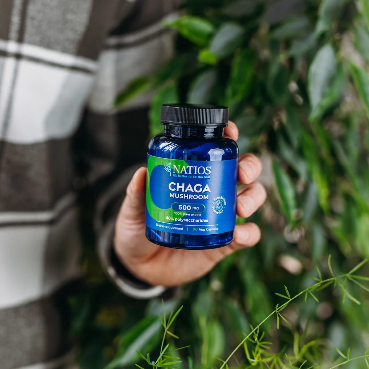 NATIOS_Chaga_Extract,_500_mg,_40%_polysaccharides,_90_veganských_kapslí