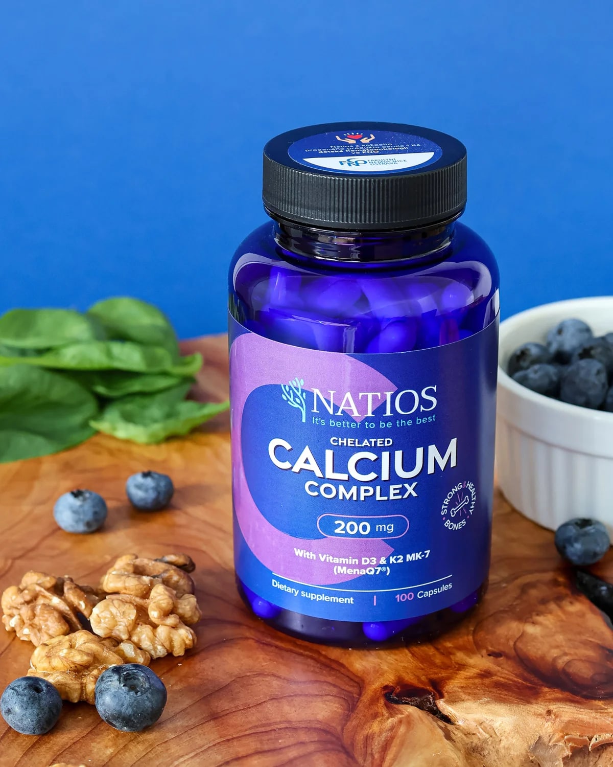 NATIOS_Chelated_Calcium_Complex,_Vápník_s_vitamíny_D3_a_K2_MK-7,_200_mg,_100_kapslí