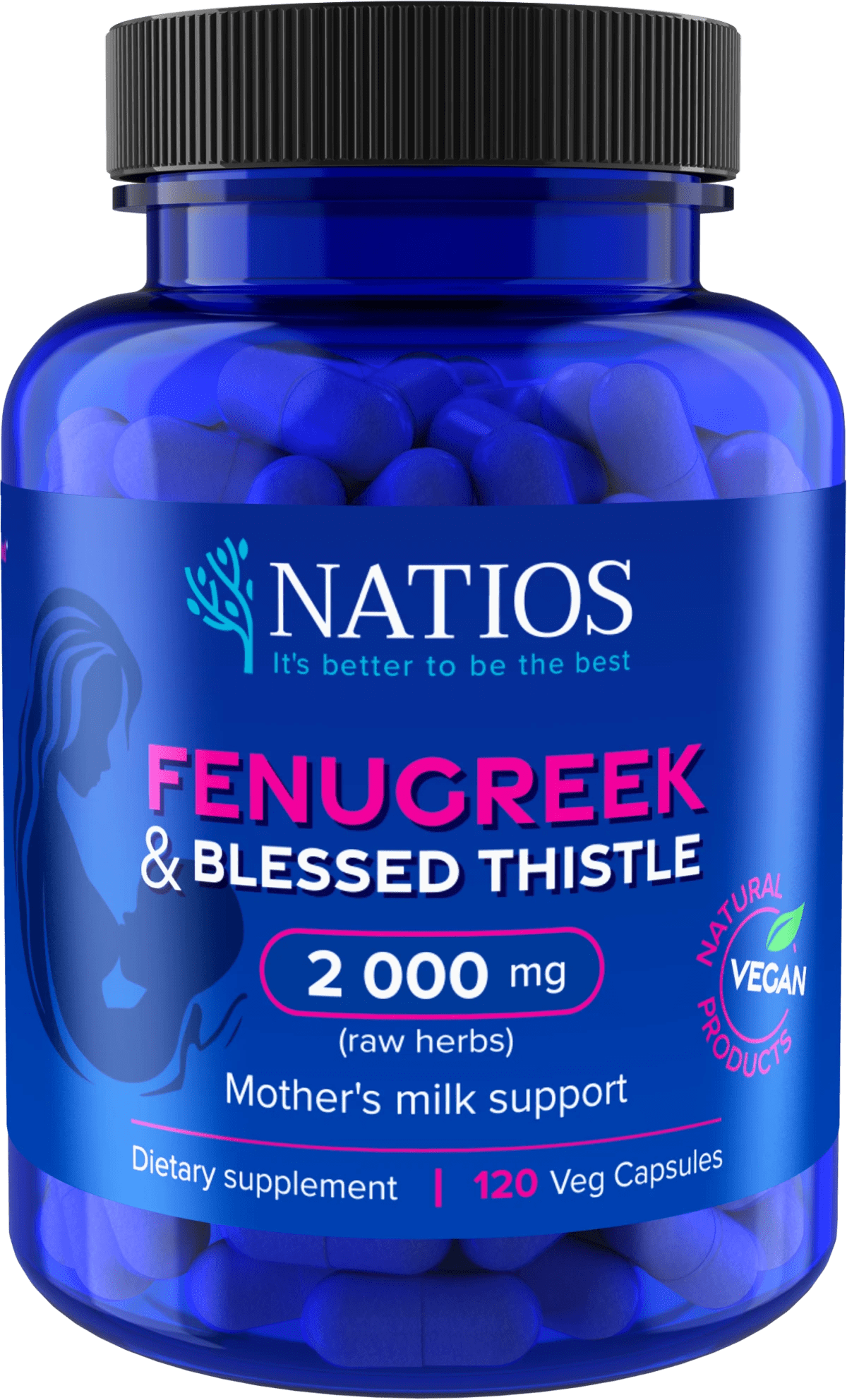 NATIOS_Fenugreek_&_Blessed_Thistle_Extract,_Pískavice_&_Benedikt,_2000_mg,_120_veg._kapslí