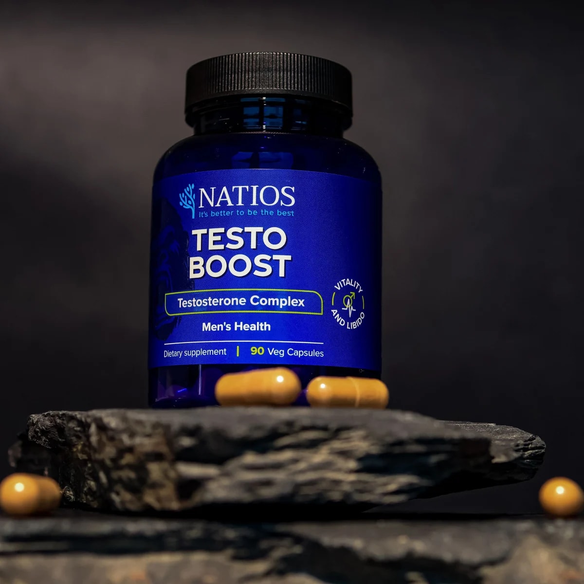 NATIOS_TestoBoost,_Komplex_11_složek,_90_veganských_kapslí