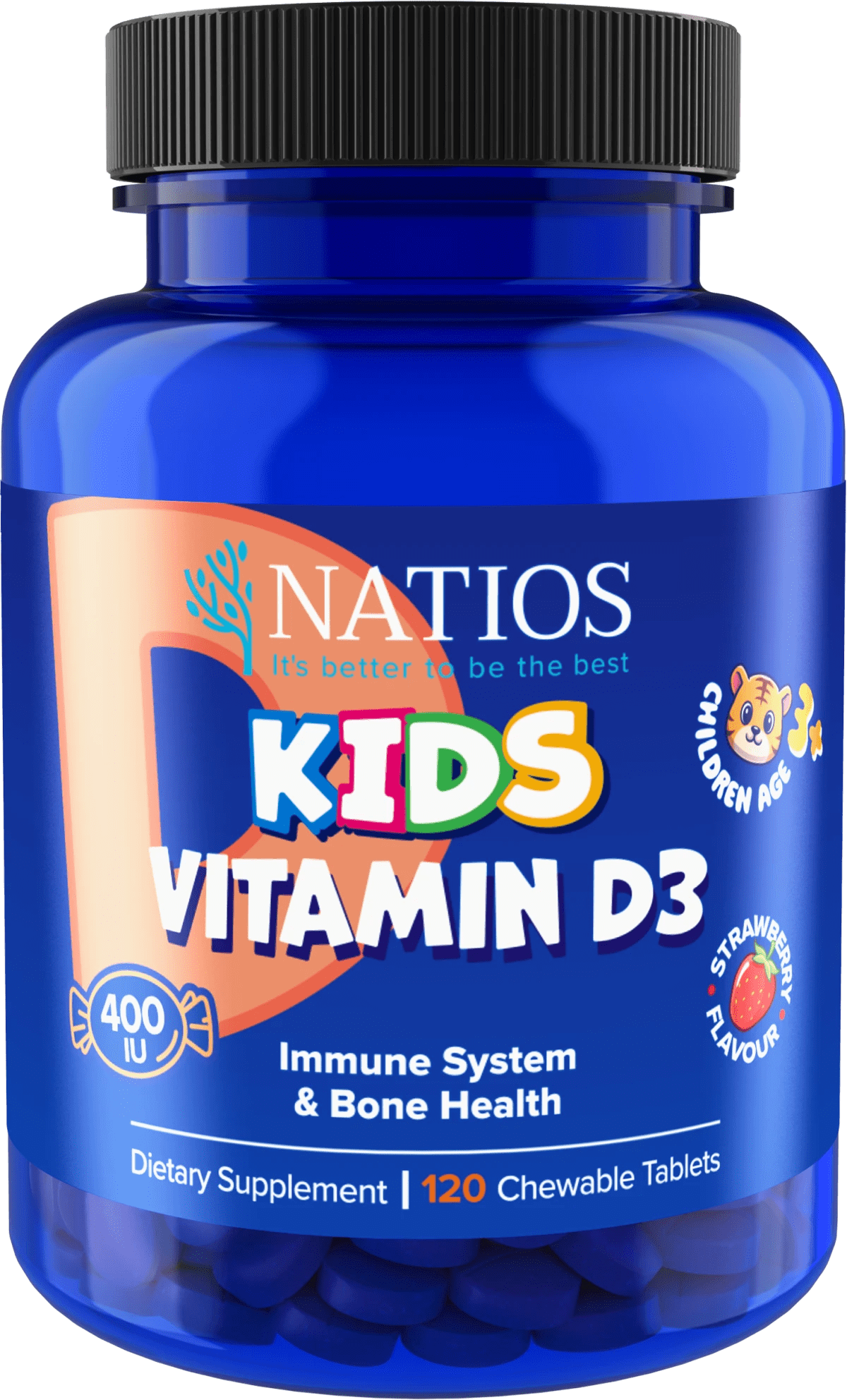 NATIOS_Kids_Vitamin_D3,_400_IU,_120_jahodových_cucacích_tabletek