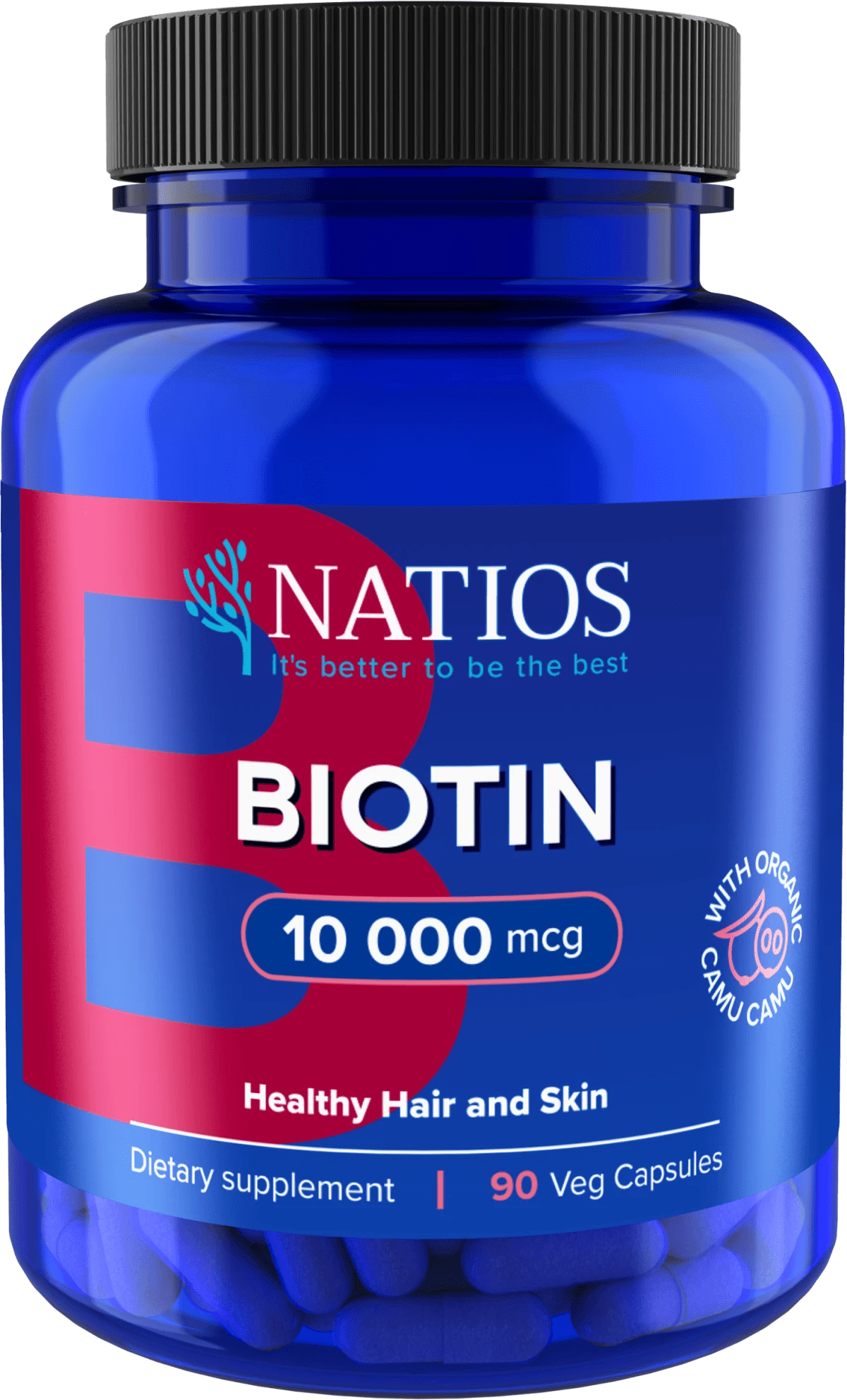 NATIOS_Biotin,_10_000_mcg,_Extra_Strength,_90_veganských_kapslí