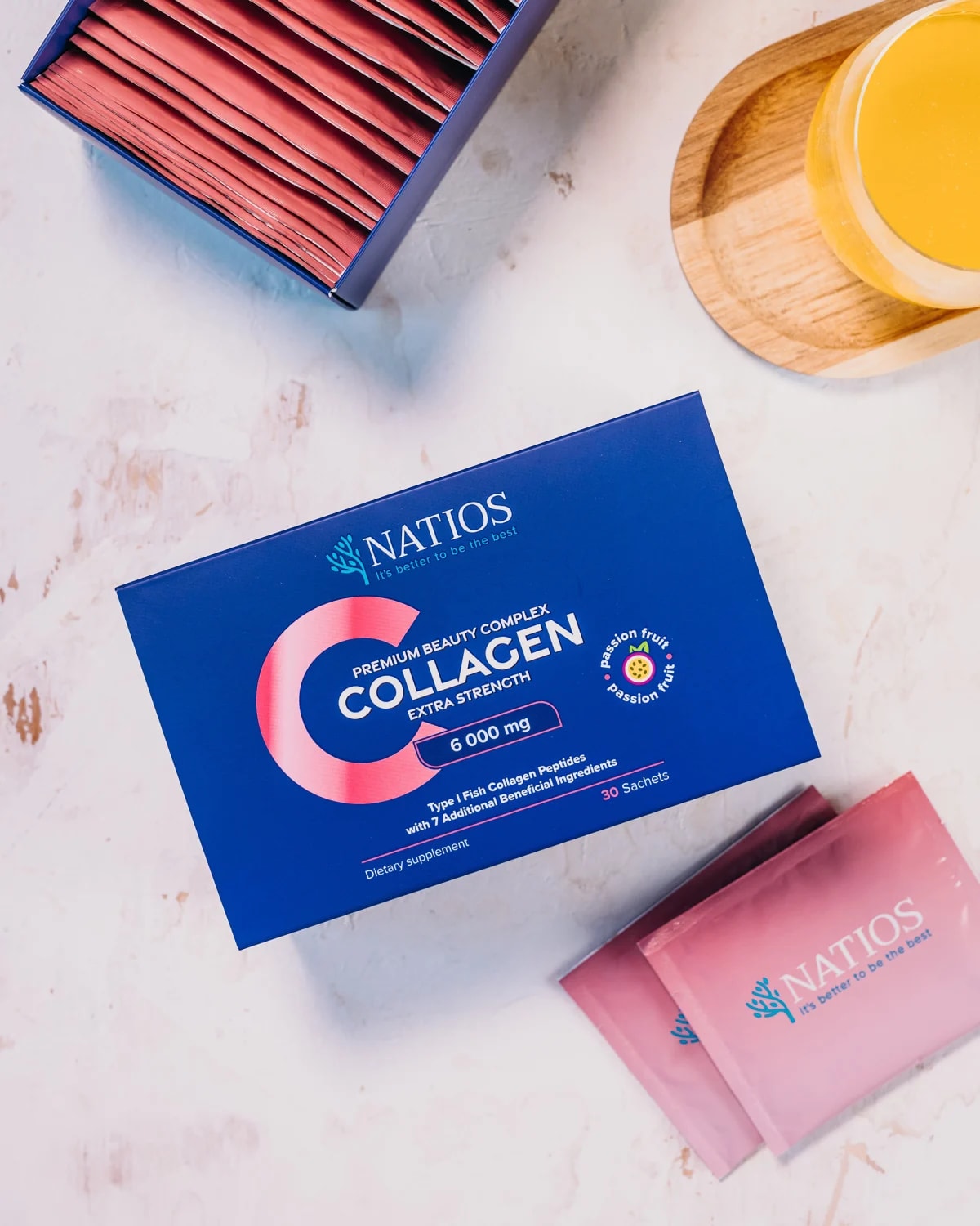 NATIOS_Collagen_Premium_Beauty_Complex,_Komplex_pro_krásu,_6_000_mg,_30_sáčků