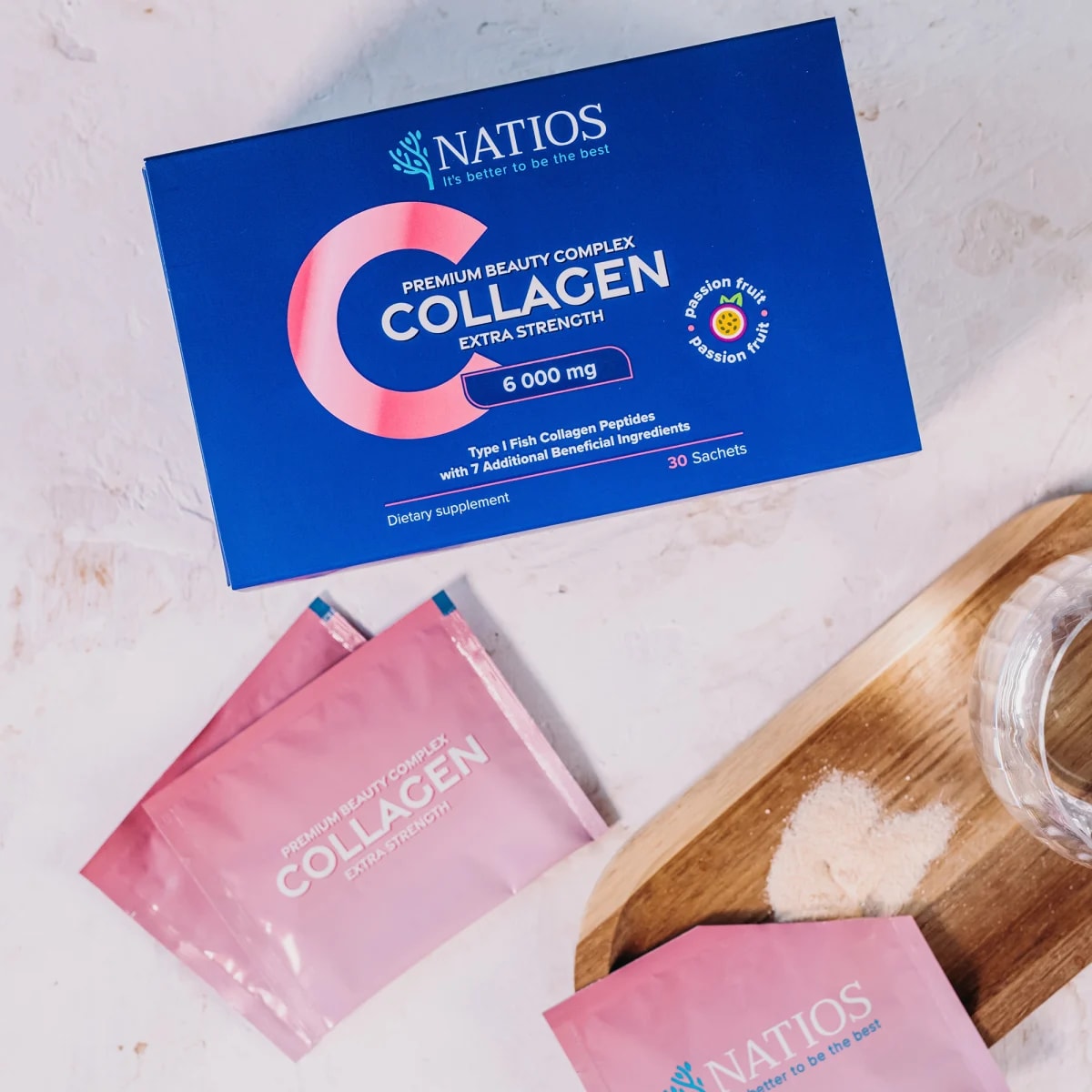 NATIOS_Collagen_Premium_Beauty_Complex,_Komplex_pro_krásu,_6_000_mg,_30_sáčků