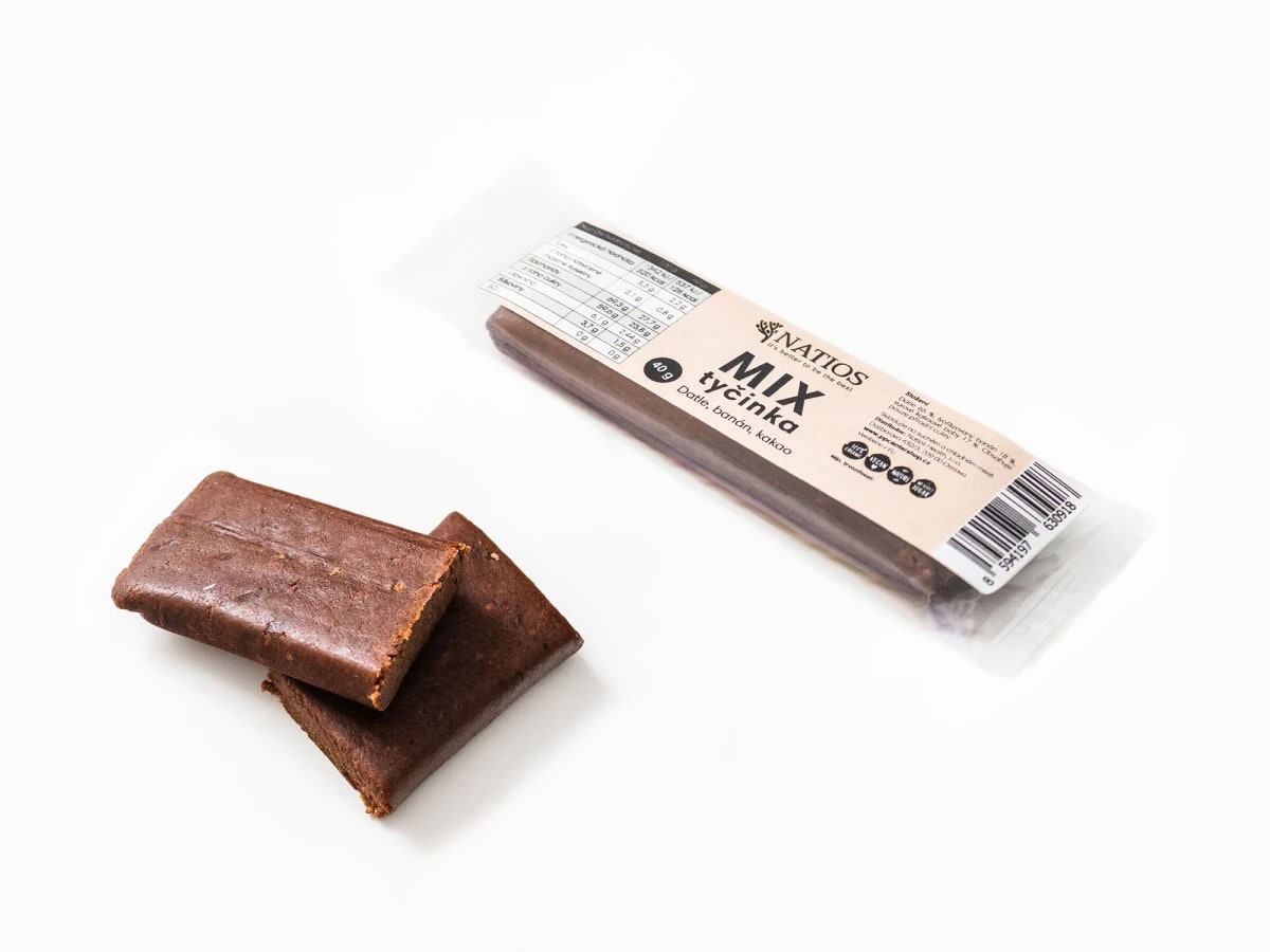NATIOS_Mix_tyčinka_-_Datle,_banán,_kakao,_40_g