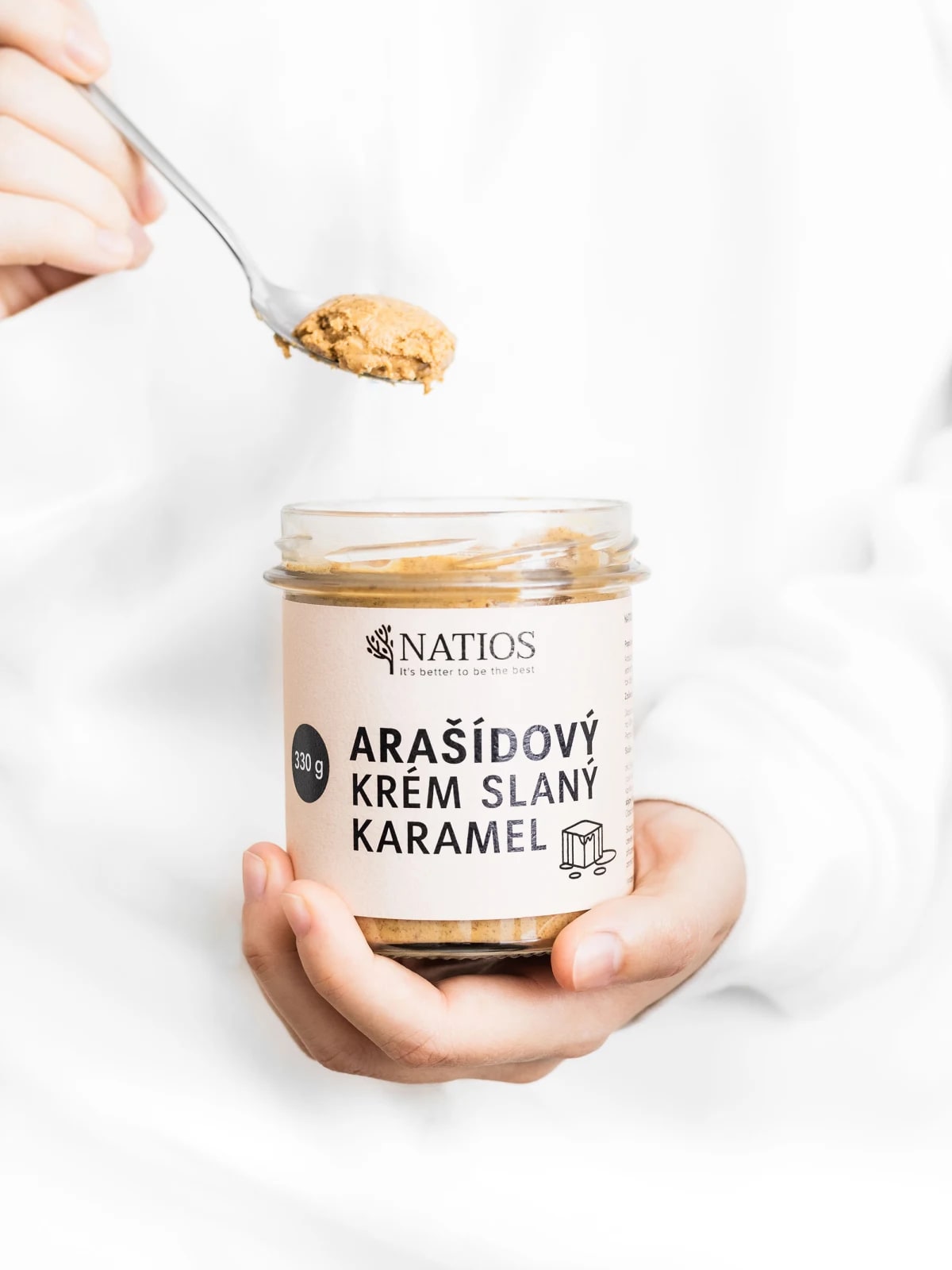 NATIOS_Sada_ochucených_arašídových_másel_-_Karamel,_mléčná_a_hořká_čokoláda