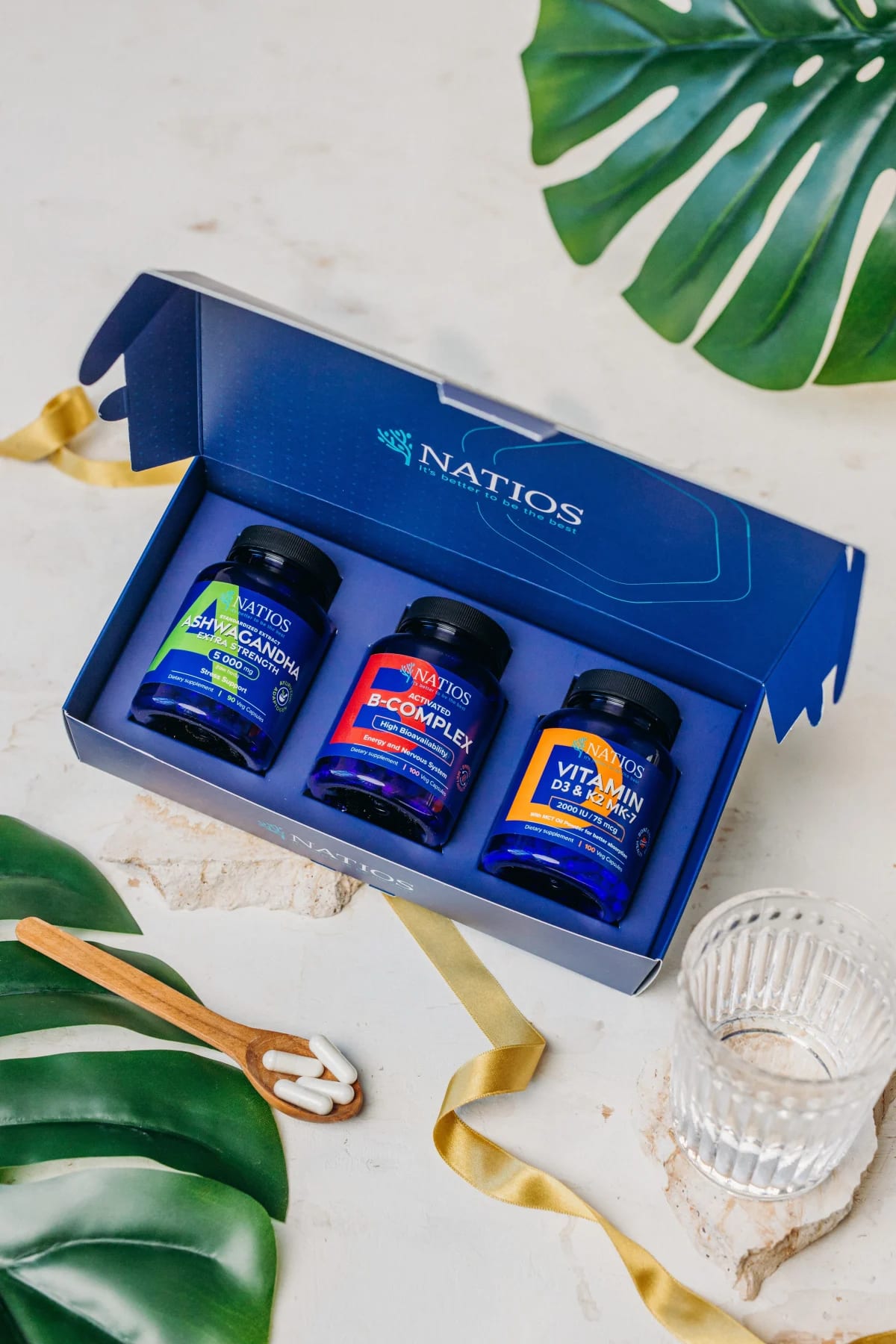 NATIOS_Dárkový_balíček_pro_odolnost_vůči_stresu_-_Ashwagandha,_B-Complex,_Vitamín_D3_&_K2