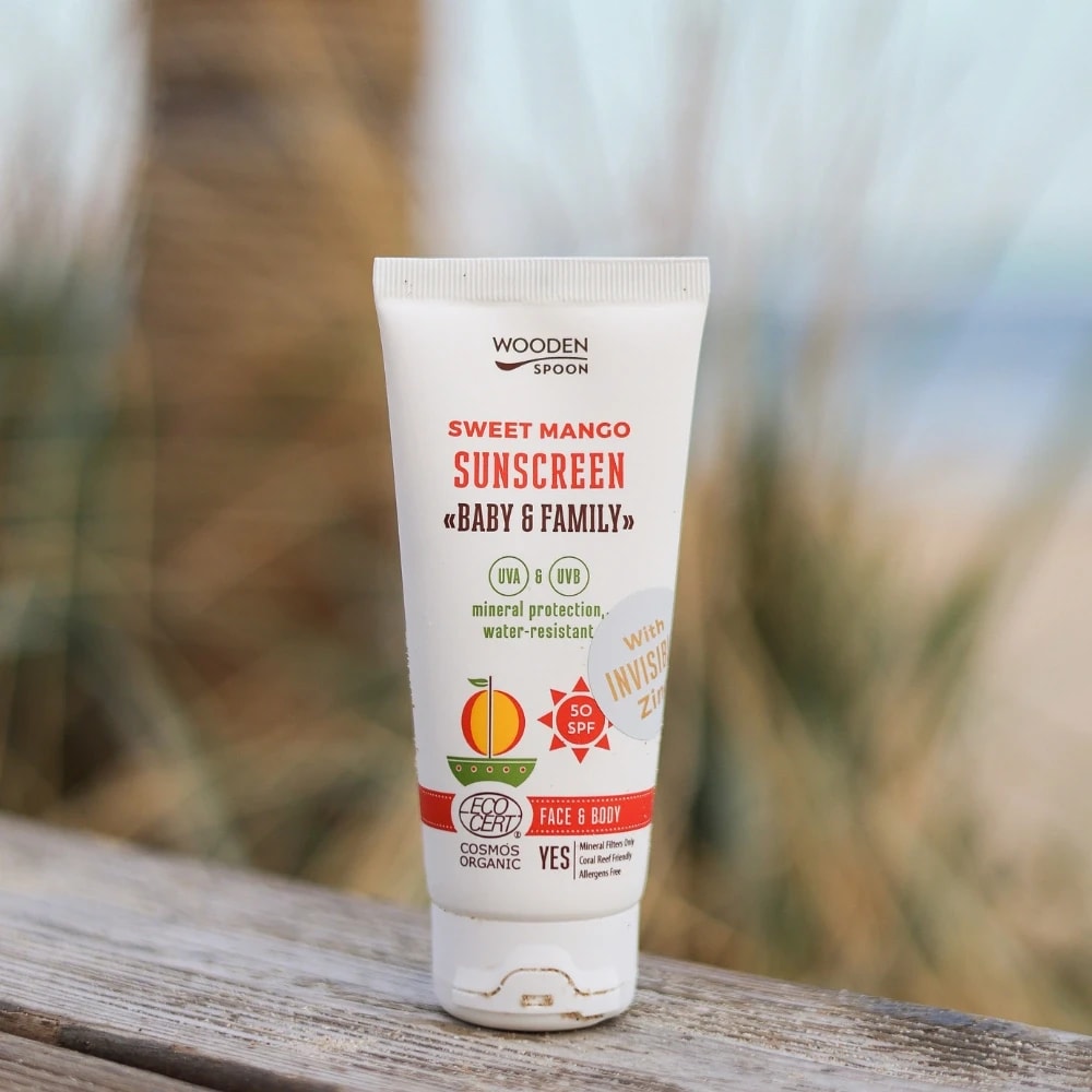 Wooden_Spoon_Opalovací_tělové_mléko_Mango_Baby_&_Family_SPF50,_Neviditelný_zinek,_Tuba,_150_ml