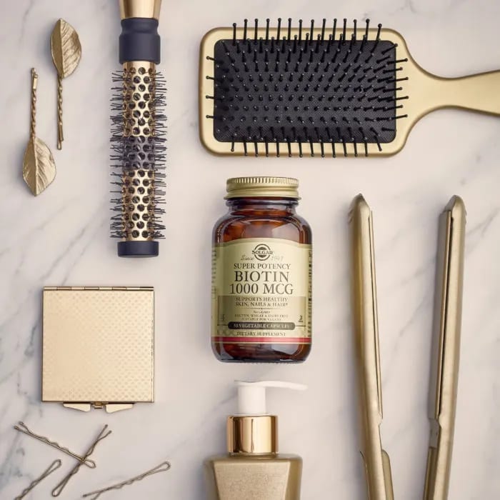 Solgar_Biotin,_1000_mcg,_100_rostlinných_kapslí